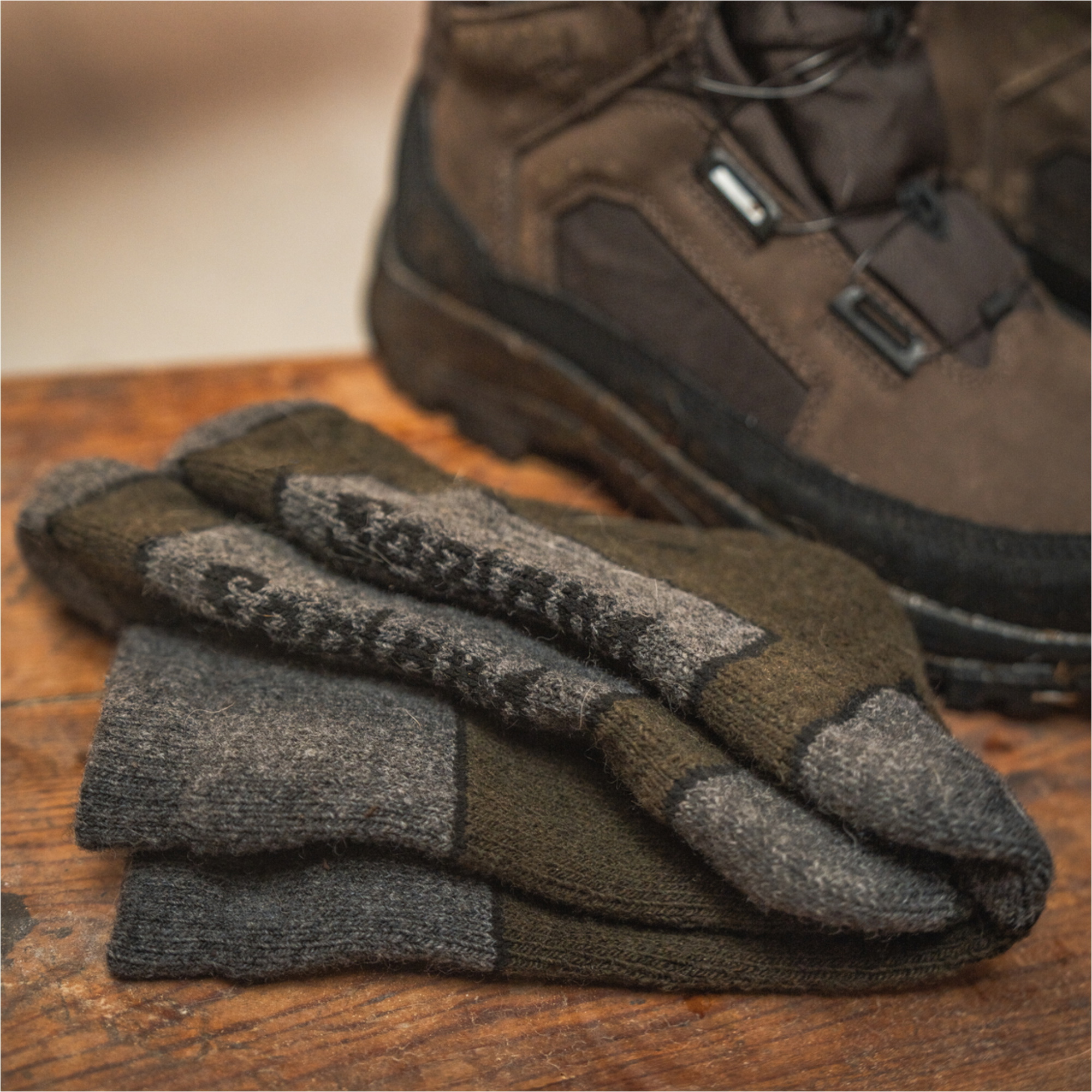 2025 Seeland Mens Field Thermo Sock - 2 Pack 40558017925 - Pine Green Melange / Grey Melange